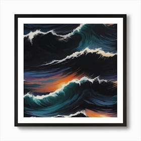 Sunset On The Ocean Art Print