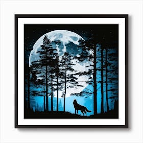 Wolf In The Woods Art Print