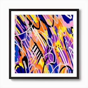 Funky Details Abstract Painting Art Print