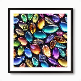 Colorful Gems 3 Art Print