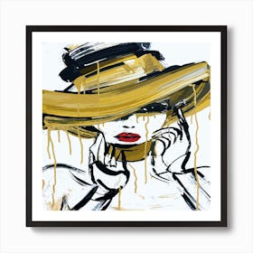 Woman In Yellow Hat Art Print