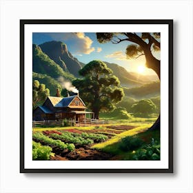 Farm In The Countryside Art Print