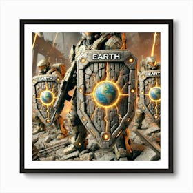 Earthguard Sentinel Elemental Shields Art Print