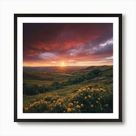 Sunset In The Valley Art Print