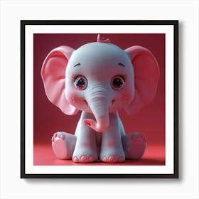 Cute Elephant Art Print