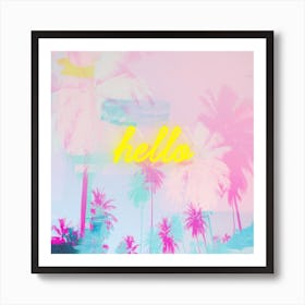 Neon Palm Art Print