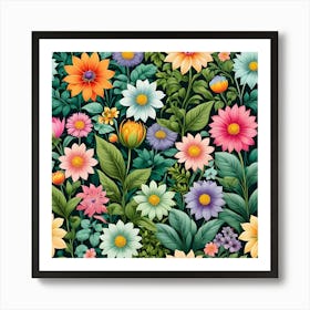 Floral Wallpaper 4 Art Print