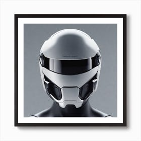 Create A Cinematic Apple Commercial Showcasing The Futuristic And Technologically Advanced World Of The Man In The Hightech Helmet, Highlighting The Cuttingedge Innovations And Sleek Design Of The Helmet And (16) Art Print