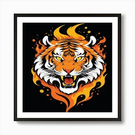 Tiger Flames Art Print