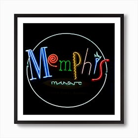 Memphis Music Neon Sign Art Print