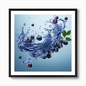 Blueberry Splash 1 Art Print