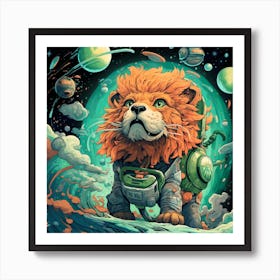 Space Lion Art Print