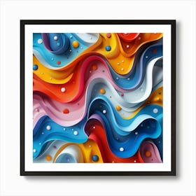 Abstract Colorful Paper Wavy Background 2 Art Print