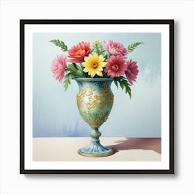 1000014841 Portrait of fancy vace has a flowers art print Art Print