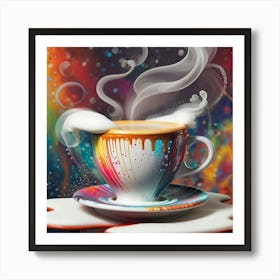 Coffee Cup With Smoke 19 Art Print