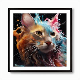 Colorful Cat Art Print