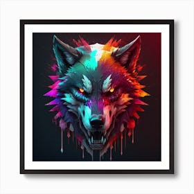 abstract wolf 3 Art Print