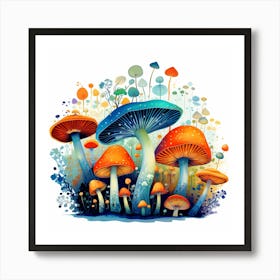 Colorful Mushrooms 8 Art Print