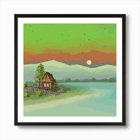 House Ocean Sea Beach Seaside Architecture Vacation Travel Adventure Island Nature Landscape Art Print