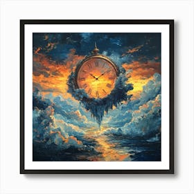 Clock In The Sky Art Art Print