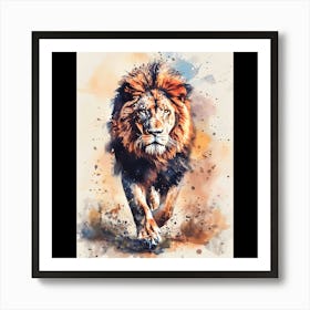 Lion Running Art Print