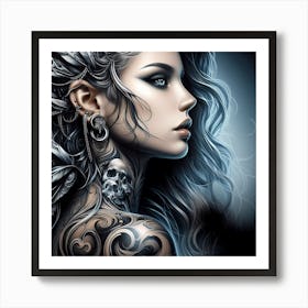 Tattooed Woman 3 Art Print