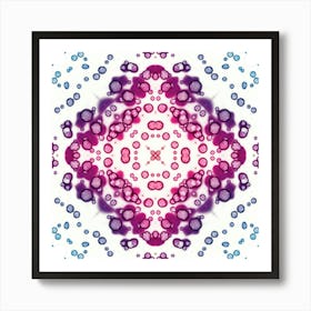 Pink Watercolor Flower Pattern Made Of Spots 6 Art Print