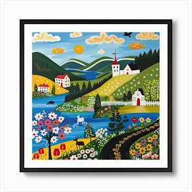 Kids Travel Illustration Norway 2 Art Print