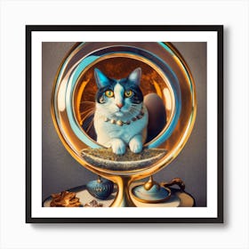 Cat In A Glass Ball 1 Art Print