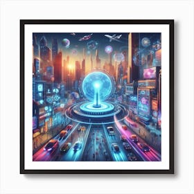 Futuristic Cityscape 6 Art Print