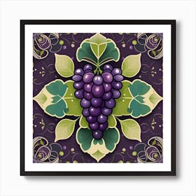 Grapes And Leaves Art Print
