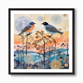 Bird In Nature Bluebird 3 Art Print