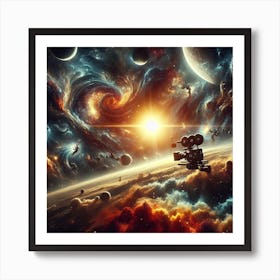 Spaceship In Space 27 Art Print