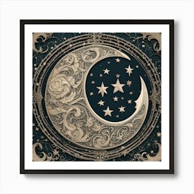 Moon And Stars 3 Art Print