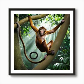 Monkey In The Jungle 3 Art Print