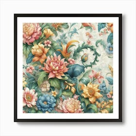 Floral Wallpaper 3 Art Print