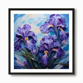 Purple Iris Painting 1 Art Print