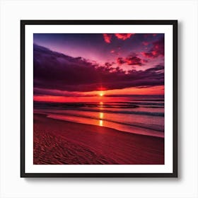 Sunset On The Beach 459 Art Print