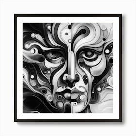 Black and White Abstract Art 252 Art Print