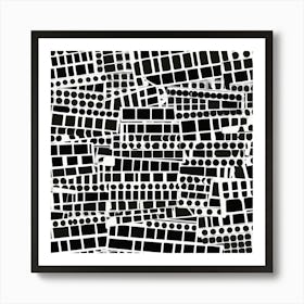 Black And White Squares Art Print