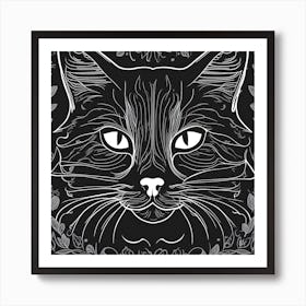 Cat Head Vector Illustration Art Print