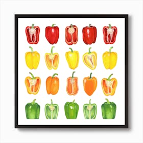 Repeat Pattern Pepper Square Art Print