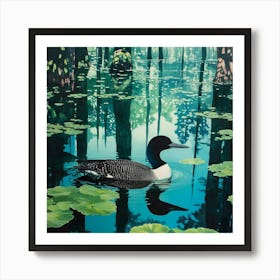 Loon In The Swamp Art Art Print