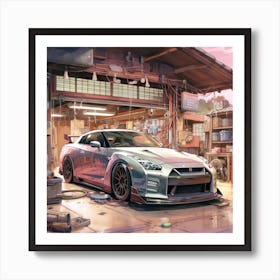 Nissan Gtr Anime Art Print