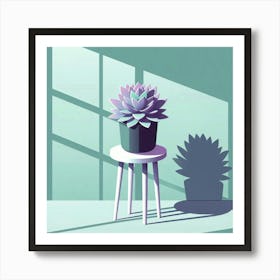 Succulents In A Pot Art Print