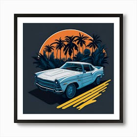 Car Colored Artwork Of Graphic Design Flat (27) Art Print