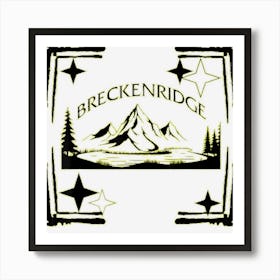 Ski Breckenridge Souvenir Skiing Distressed Snowboard Winter Art Print