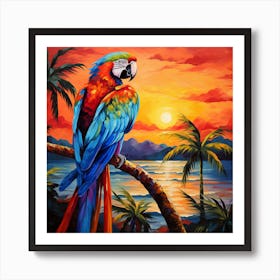 Sunset Parrot 2 Art Print