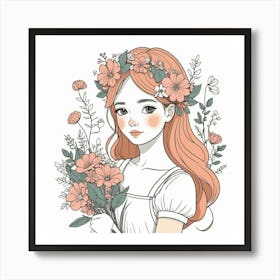 A flower girl 3 Art Print