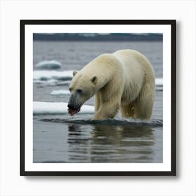 Polar Bear In The Water 1 Art Print